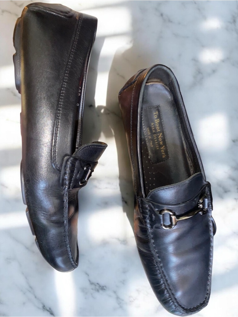 To Boot New York Men's Black Leather Loafers Made in Italy size 9